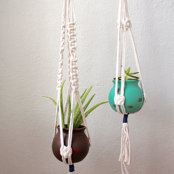 Plant Hangers, Set of 2, Recycled Cotton - Picture 2 of 8